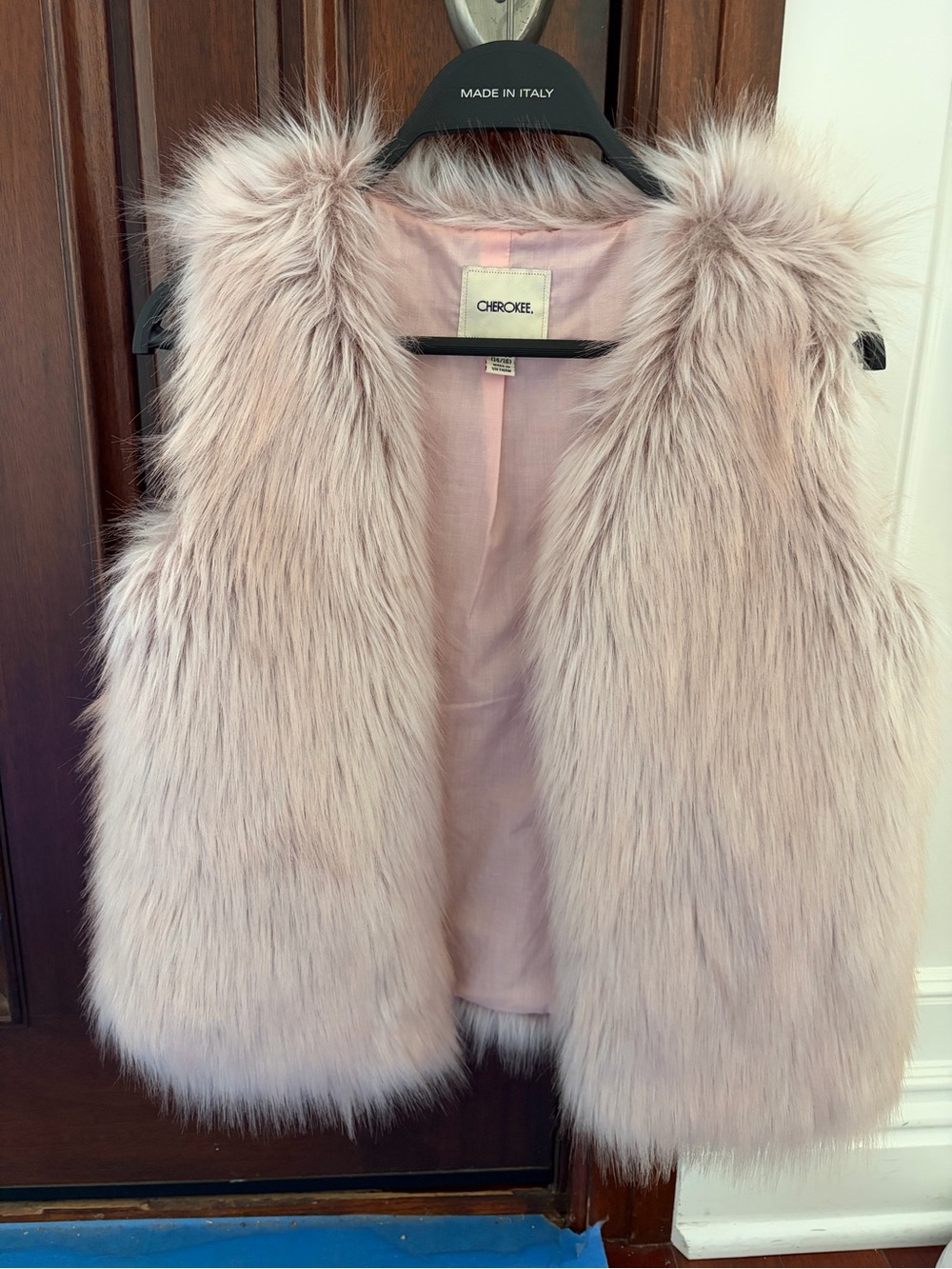 Cherokee Blush Pink Faux Fur Vest - Size Kids XL (Fits adult S)